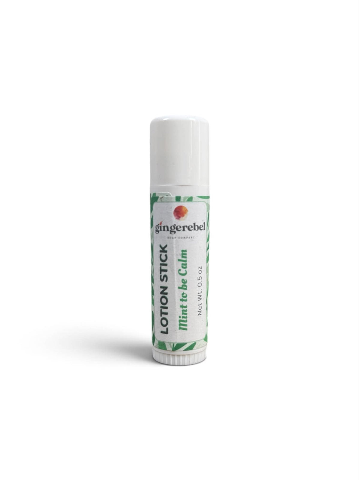 Mint to be calm lotion stick on a white background