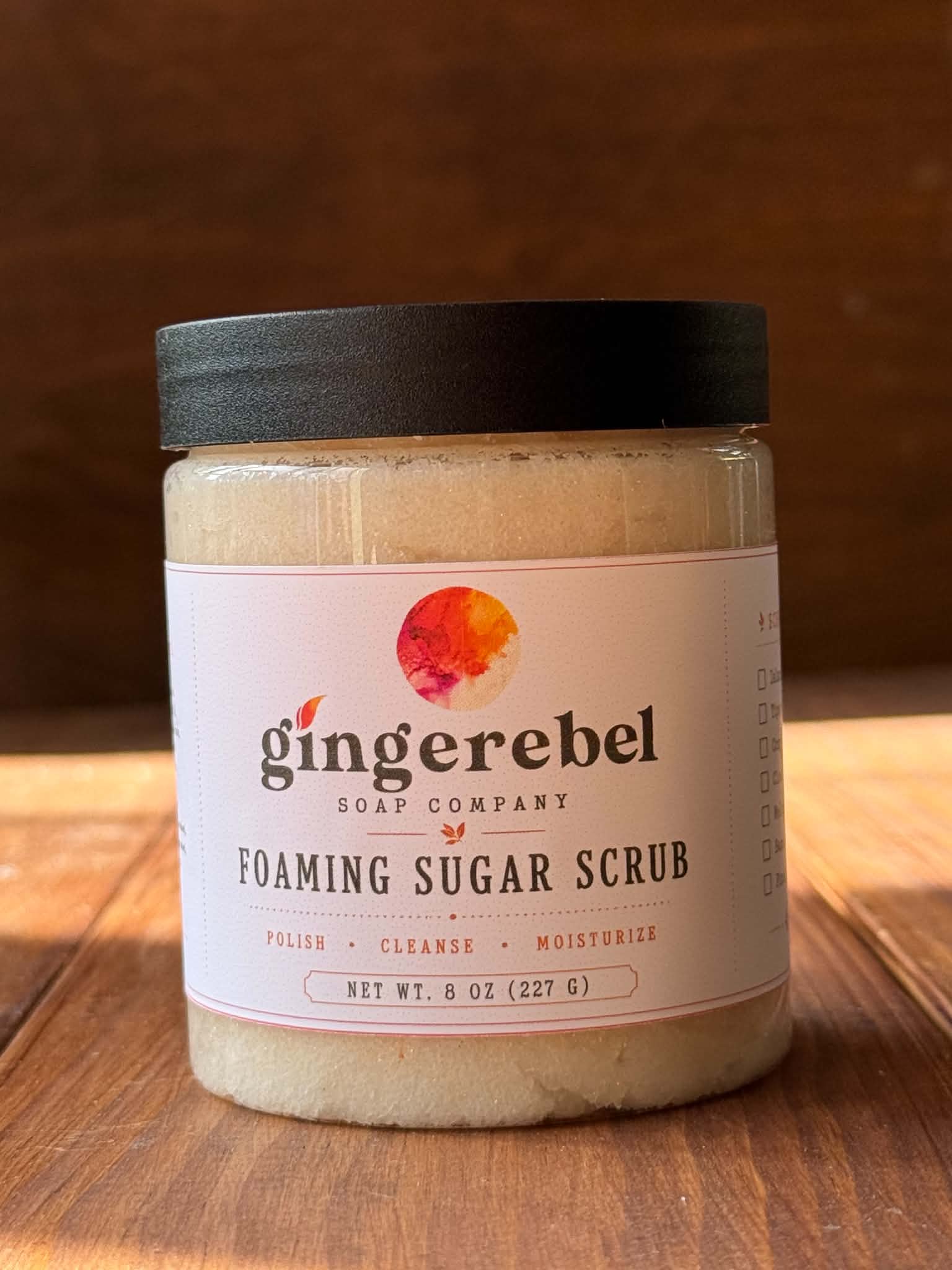 Jar of beige sugar scrub
