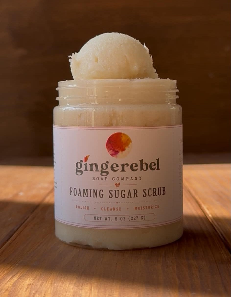Jar of beige sugar scrub