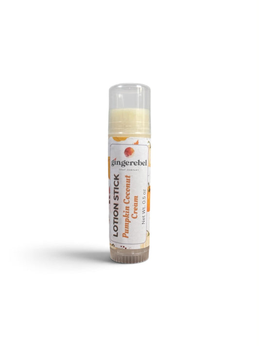 1 Pumpkin Coconut Cream lotion stick on a white background. 