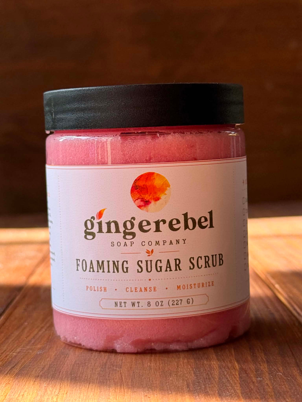 Jar of pink sugar scrub