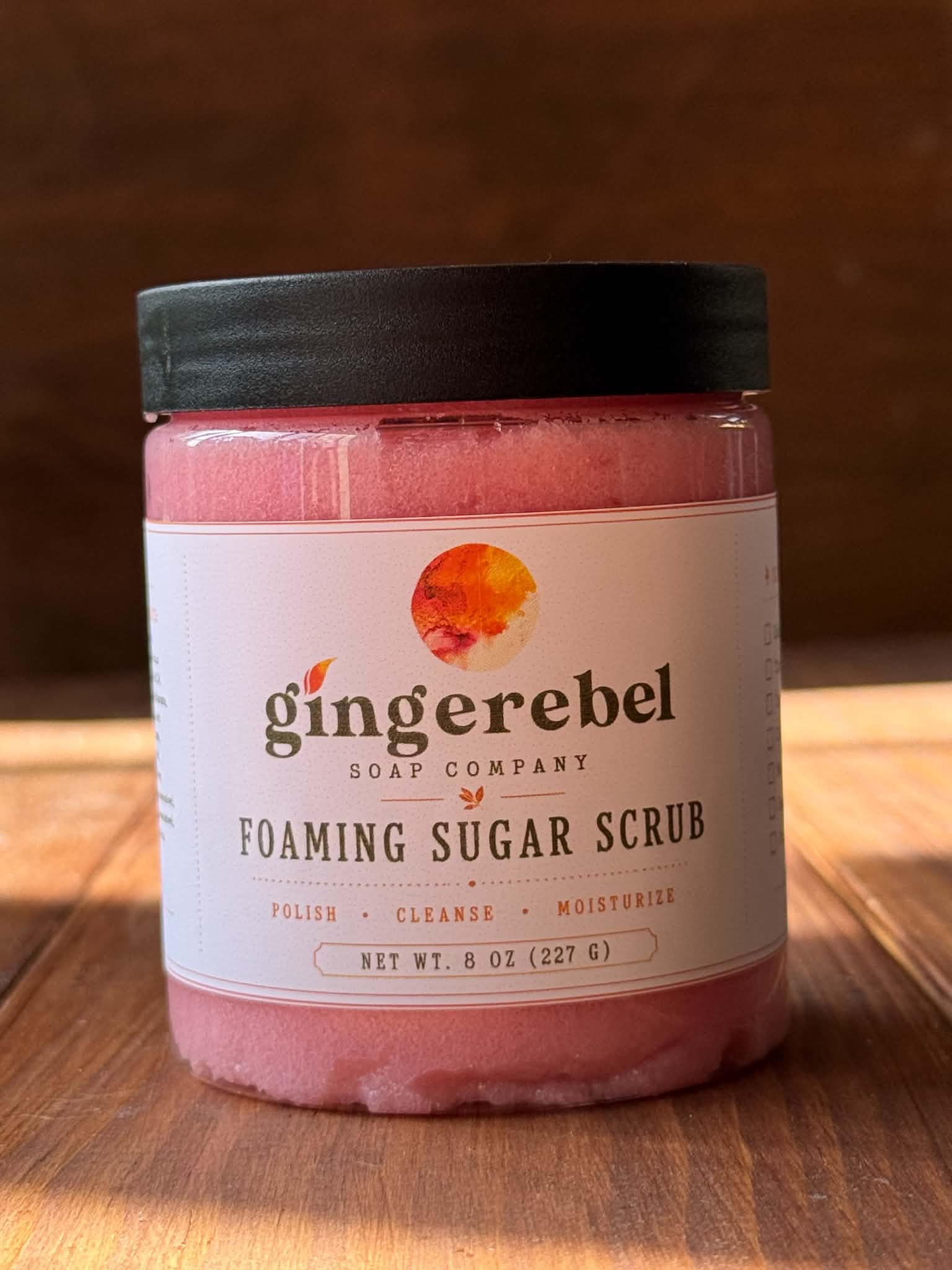 Jar of pink sugar scrub