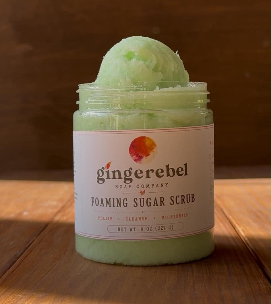 Green foaming sugar scrub