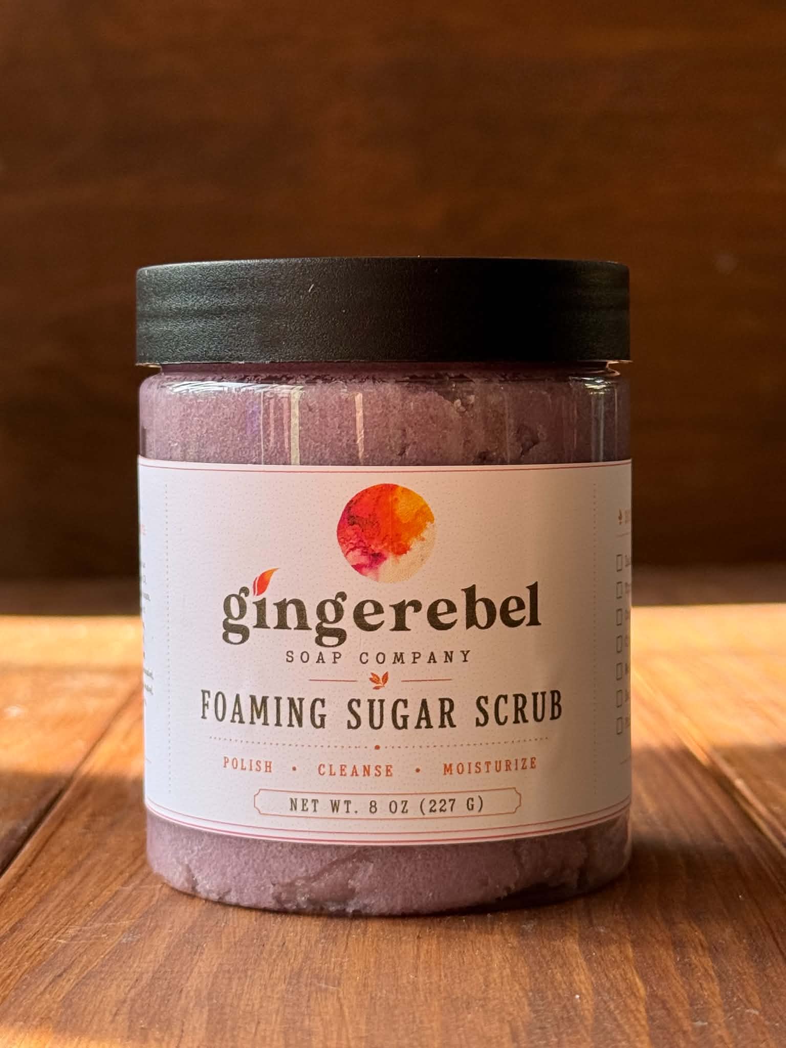 Purple jar of sugar scrub
