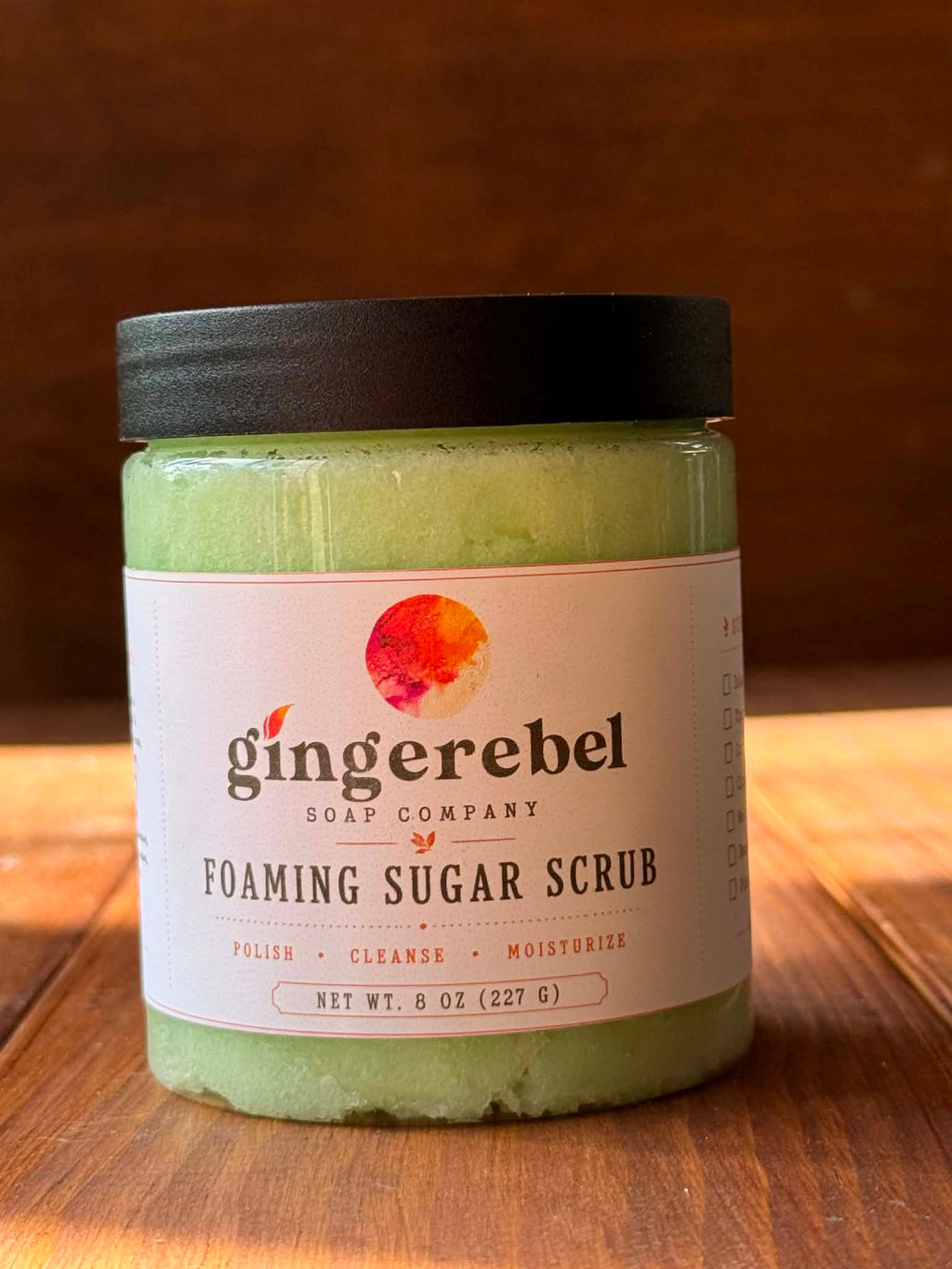 Jar of Green sugar scrub