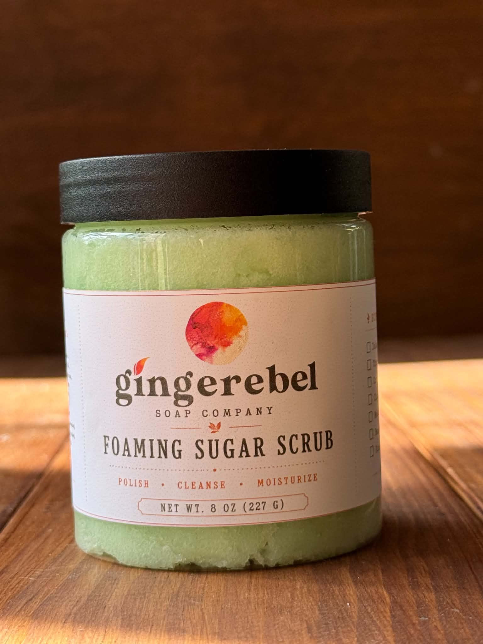 Jar of Green sugar scrub